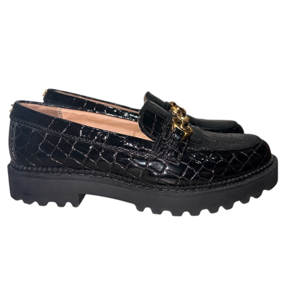 Circus NY By Sam‎ Edelman Deana Croc Embossed Chunky Lug Sole Loafers Size 6 - Picture 3 of 11